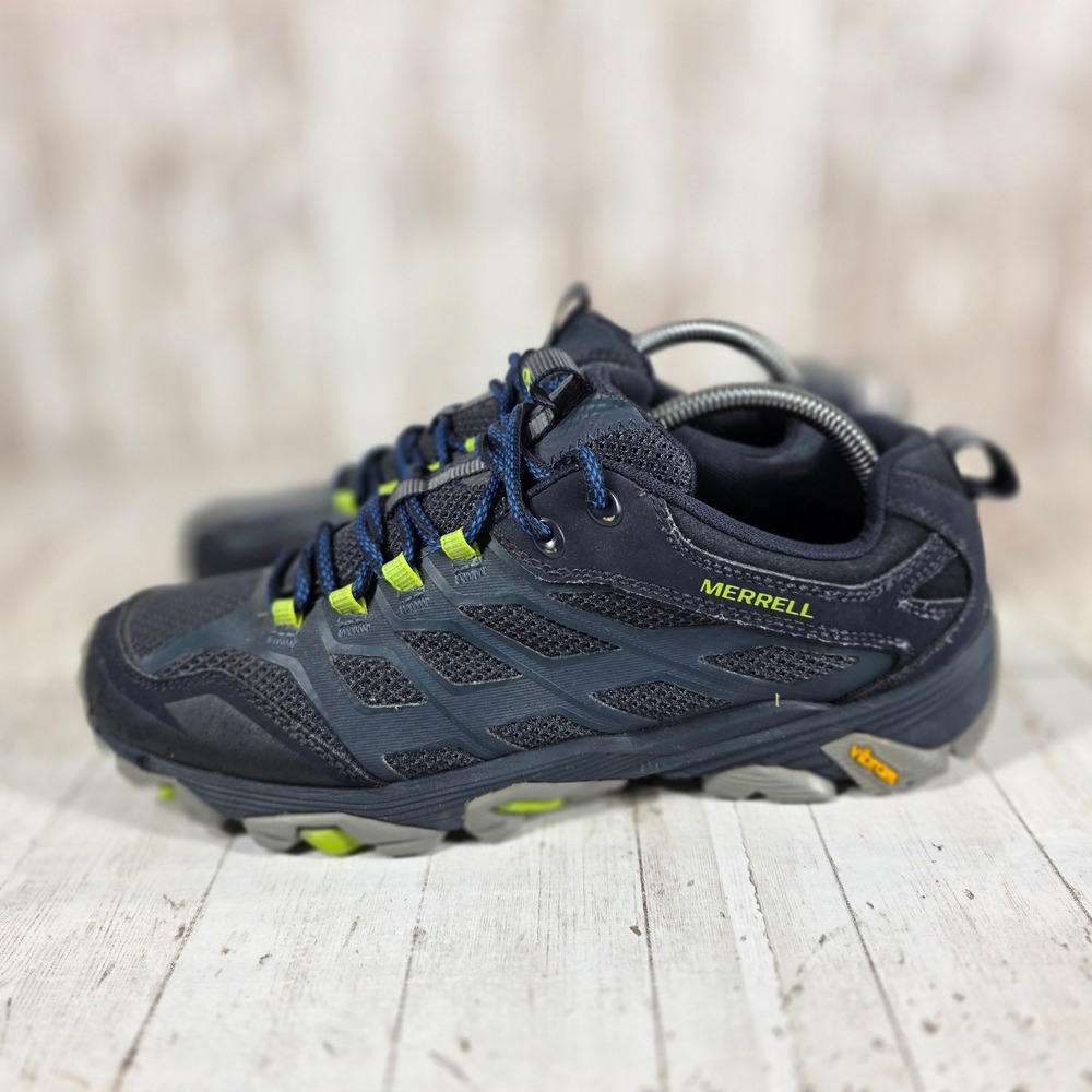 Merrell Moab FST Mens Hiking Shoes Navy Blue Lime Green Vibram J35787 Size 9.5